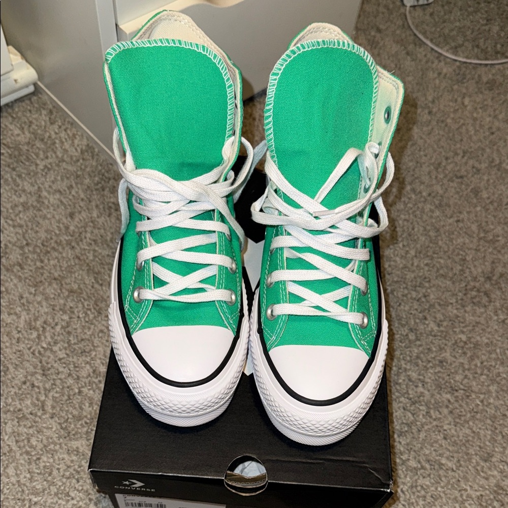 New Platform Green Converse